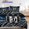 Juventus Streifen Sterne Dreiteiliges Set (1 Bettbezug + 2 Kissenbezüge, ohne Füllung) Bettbezug und Kissenbezug Weihnachts-Geburtstagsgeschenk