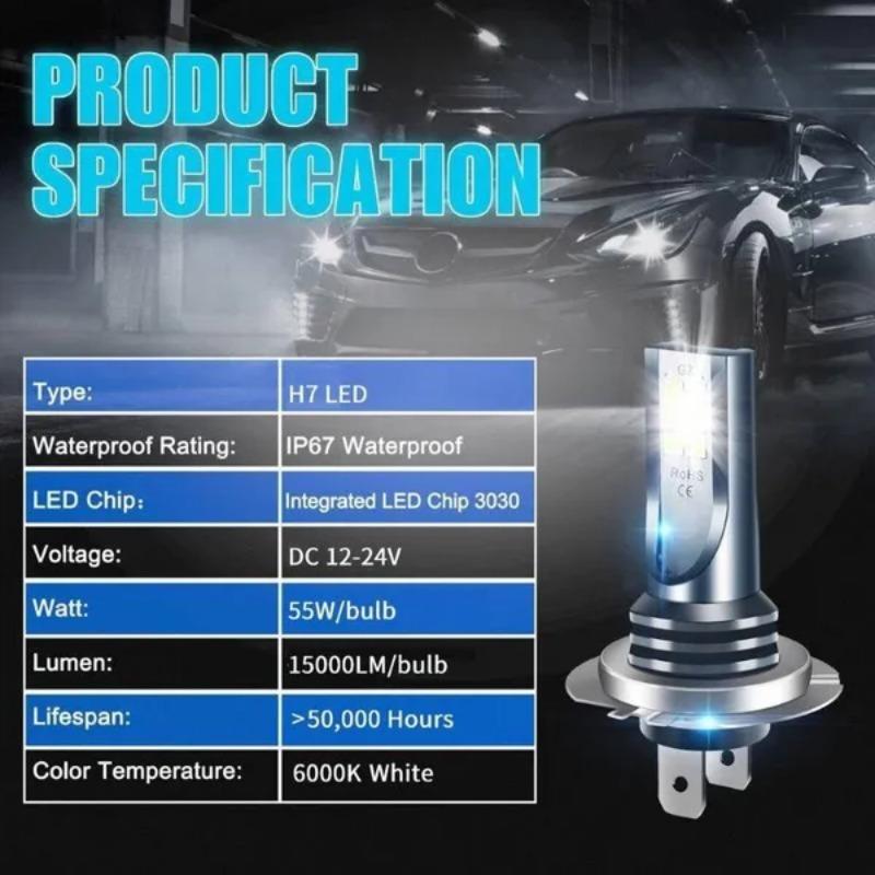 4 Stück H7 LED Scheinwerferbirnen-Kit Fern- und Abblendlicht 220W 60000LM Super Hell 6000K Weiß