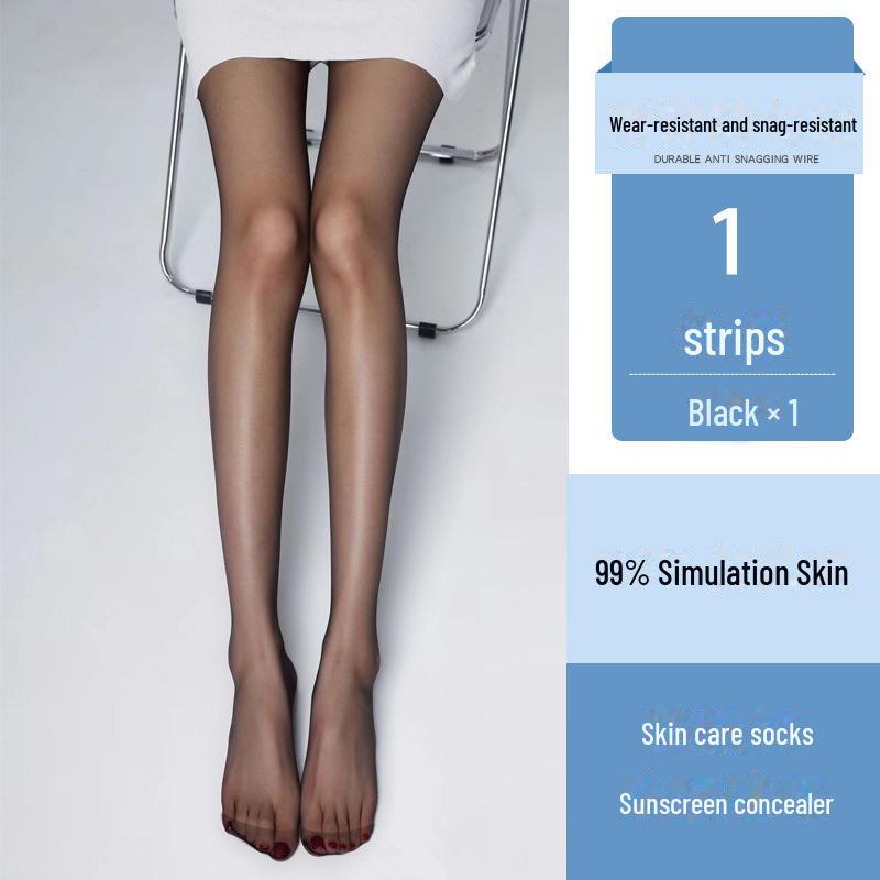 Ultra-Thin UV Protection Flesh-Colored Pantyhose - Anti-Snag, Skin-Beautifying for Spring & Summer
