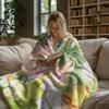 Sanrio Spring Forest Flannel Blanket Kawaii Hello Kitty Print Soft Warm Fluffy Throw Bed Sofa Cover Nap Office Shawl Summer