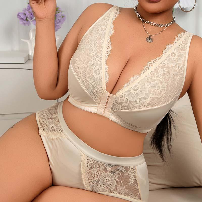 Front-Clasp Sports Bra Plus Size Underwear American Style Front-Attached Lace Tank Bra