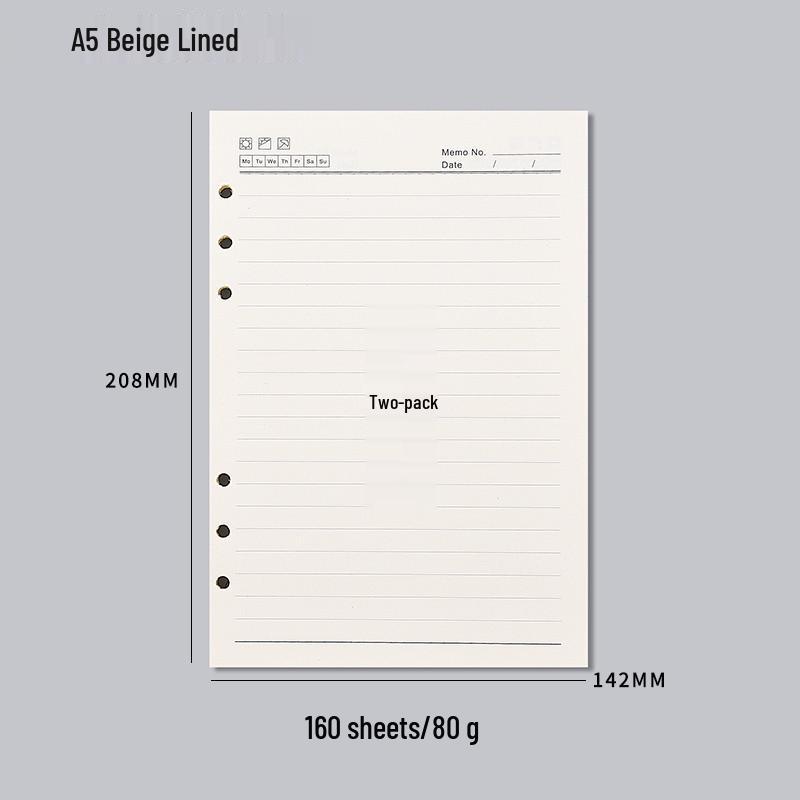 A5 Loose-Leaf Detachable Error Notebook with 6-Hole A4 Paper, Clip-On Shell, and A6 Inner Page Buckle Ring.