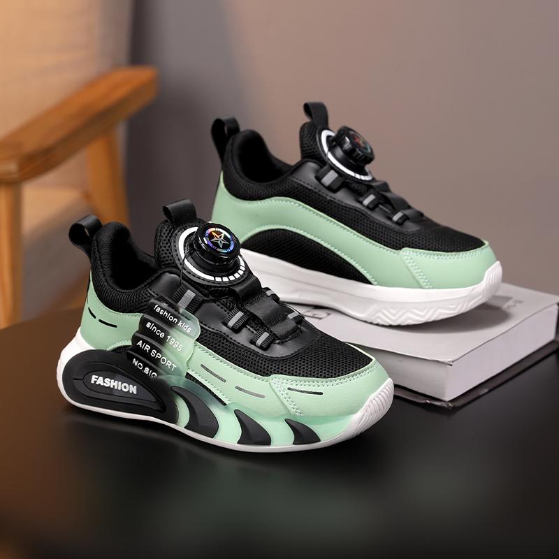 

Детская мода Four Seasons Дышащая повседневная обувь для детей Бег Спорт Студенты Девочки Трендовые удобные кроссовки для спортзала 28 зелёный/чёрный