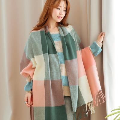 Autumn and Winter New Plaid Cashmere Scarf Women's Warm Scarf Fashion Shawl Winter Student High-end Scarf
