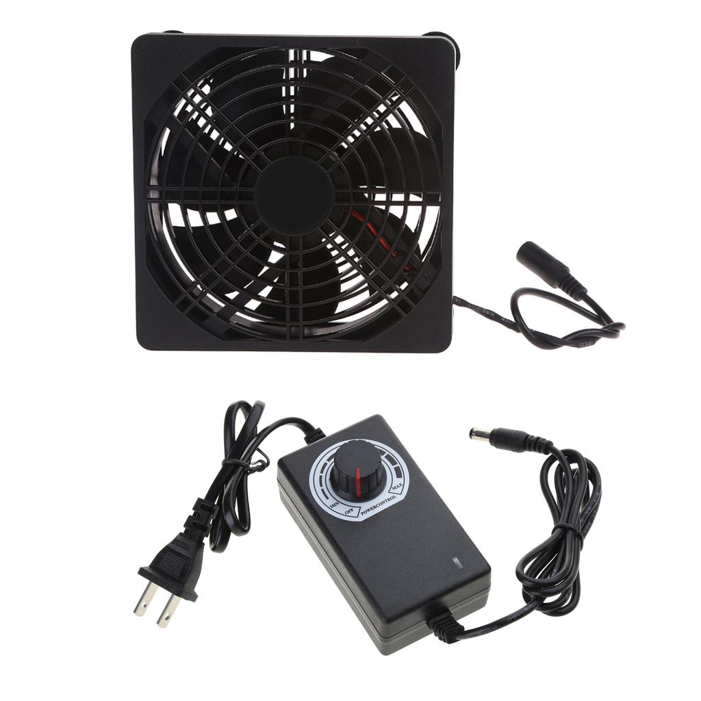 Ventola per Computer Alimentata a AC 110V 220V 3-12V 12CM Soffiatore d'Aria per Modem TV Box Ricevitore DVR Radiatore di Raffreddamento