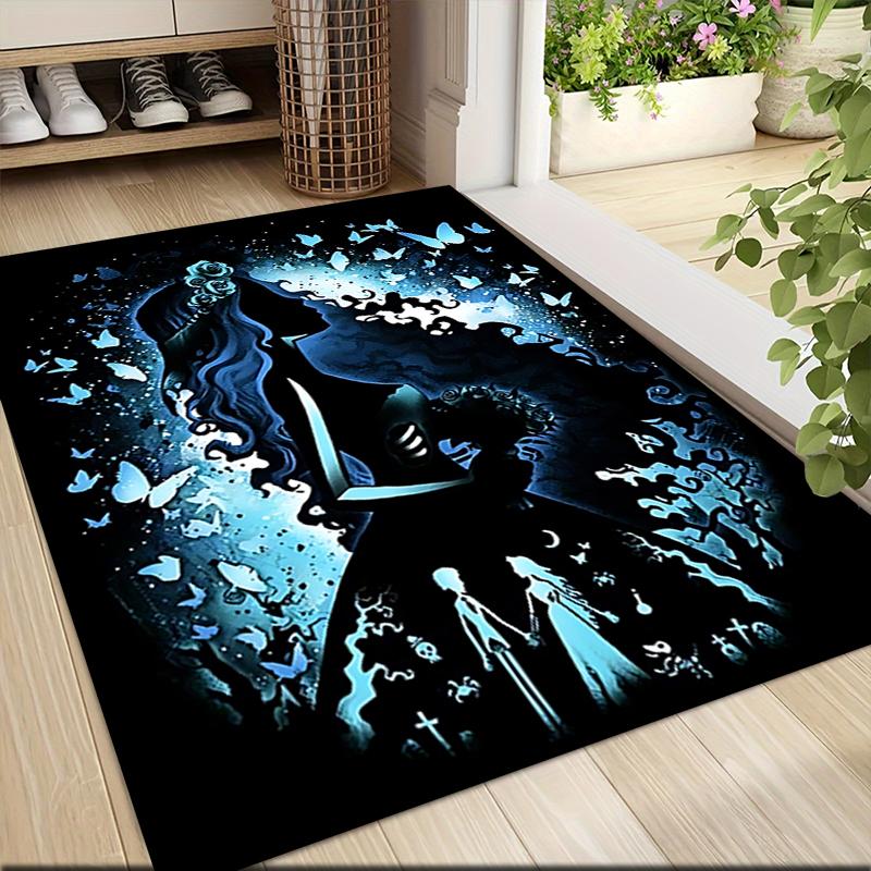 1Pc Blue Spirit Butterflies Carpet Rug Customizable Soft Washable Antislip Home Living Room Sofa Mats Personalized Rug 0917159