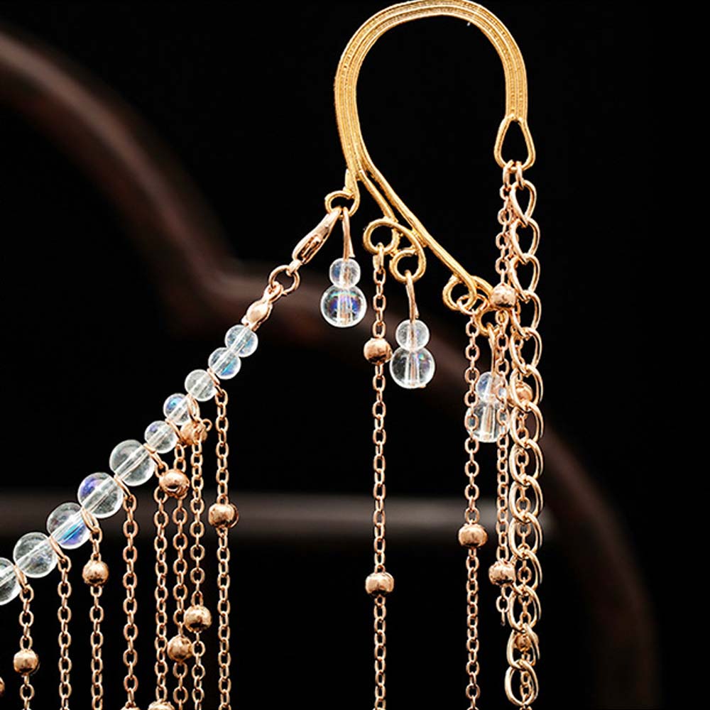 Temperament Zinc Zinc Alloy Chain Hanging Ear Hanfu Headdress Hair Accessories Cover Face Jewelry Tassel Veil