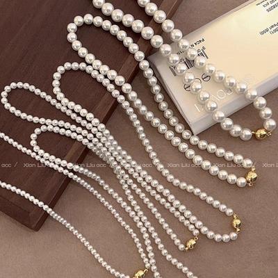 Elegant Shijia Pearl Necklace: 2024 Magnetic Clavicle Chain for Women’s Autumn & Winter Style