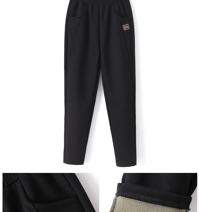Mom's Thick Fleece Wool Pants for Winter & Middle-Aged Comfort
