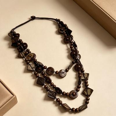 Retro Lässig Kokosnussschale Mehrschichtig Perlenkette Damen Geometrisches Design Guangdong Geschenkprobe Hergestellt Bosmi Stil