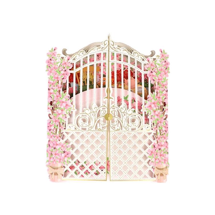 

Handmade 3D Greeting Card Garden Paper Sculpture Invitation Card with Envelope for Wedding Mother s Day Anniversary 1