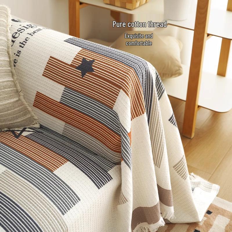 Waffle Sofa Slipcover: Full Cover, Anti-Slip, Anti-Cat Scratch, Universal, Four Seasons Blanket.