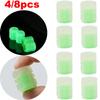 4/8PCs Car Luminous Tire Valve Cap High Quality Universal Motorcycle Bike Wheel Night Glowing Fluorescent Tyre Valves Stem Caps