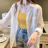 Polo Collar Thin Chiffon Shirt Single Breasted Cardigan Women's Loose Sun Protection Clothing Solid Color Simple Casual Summer