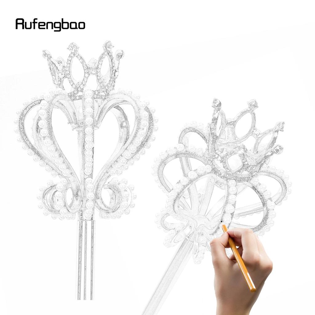 Golden White Alloy Leaf Wands for Girl Princess Wands for Kids Angel Wand for Party Cosplay Costume Wedding Birthday Party 50cm