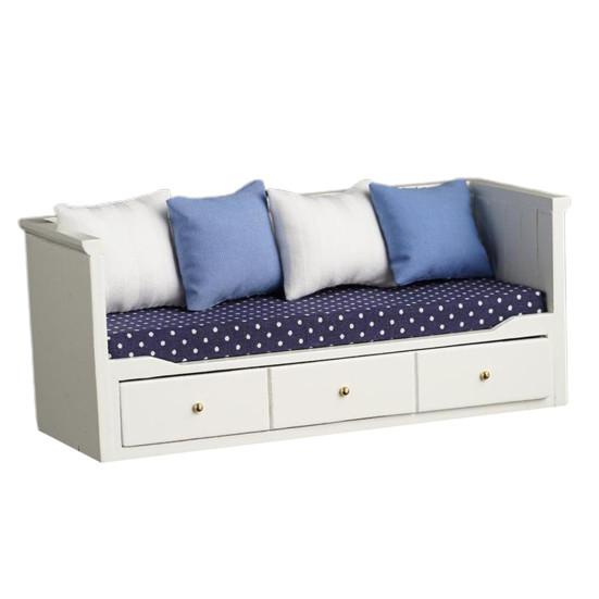 Puppenhaus Sofa Hohe Simulation DIY Dekoration Holz Puppenhaus Sofa Modell Spielzeug für Wohnzimmer Szene