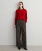 SUARE WOMEN Wool Single-Pleat Semi-Wide Slacks Brown
