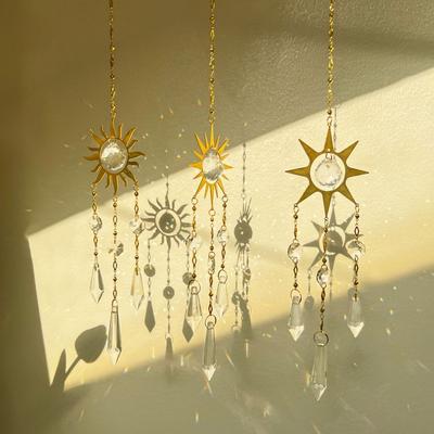 Gift Hanging Decorations Crystal Wind Chimes Rainbow Made Home Decor Crystal Suncatcher Colorful Light Catcher Garden