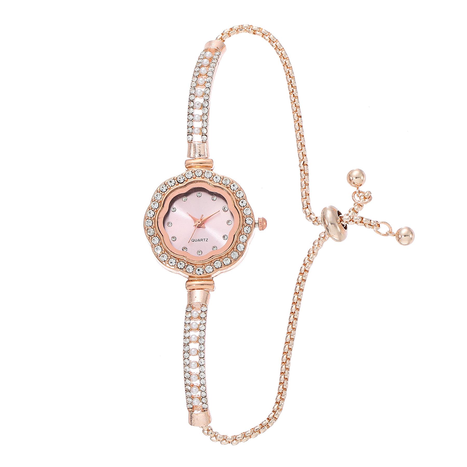 

Женские кварцевые часы со стразами и цветком сливы, регулируемый браслет, наручные часы