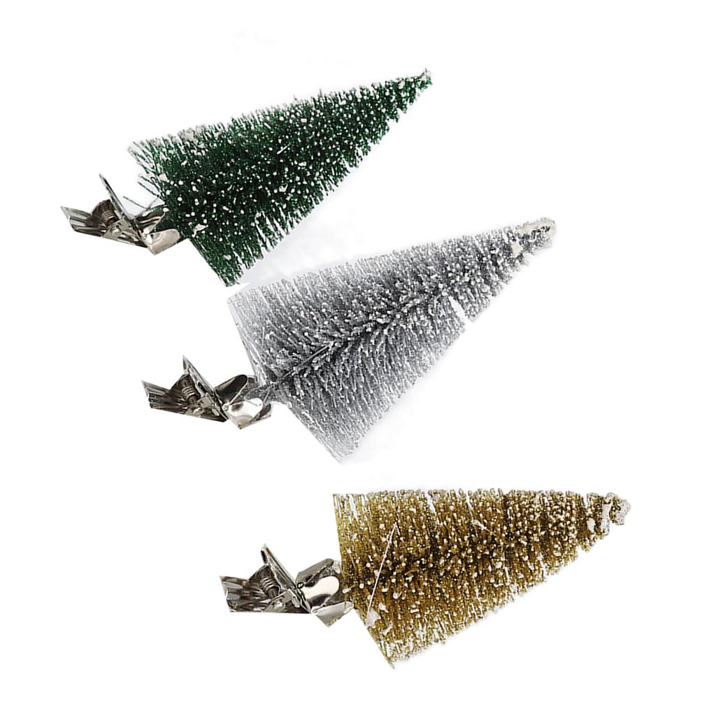3Pcs Christmas Tree Decoration Clip Vivid Exquisite Pine Tree with Clip for Christmas Decoration