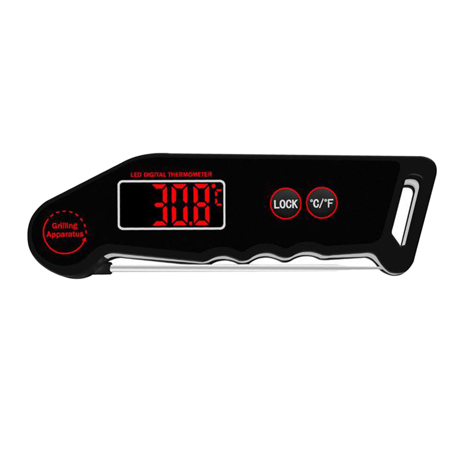 Instant Read Meat for Cooking, Digital Food with Backlight, and Foldable Probe for Deep Fry, BBQ, Grill