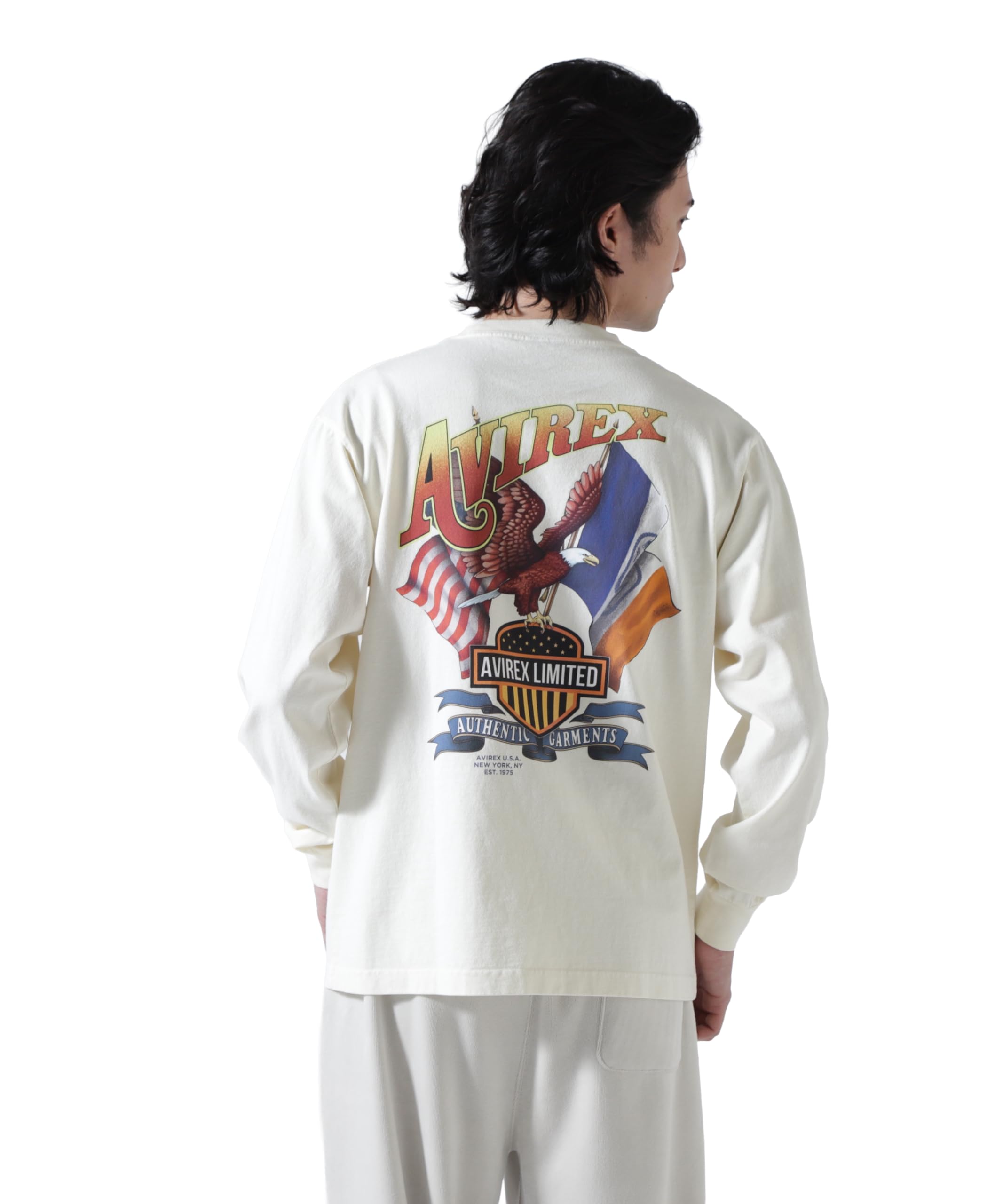 

AVIREX EAGLE L/S T-SHIRT men s XL size 033 white 783-6130003