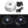 Round Led 7 Colorful Rotating Crystal Light Base Electric Battery Stand Display