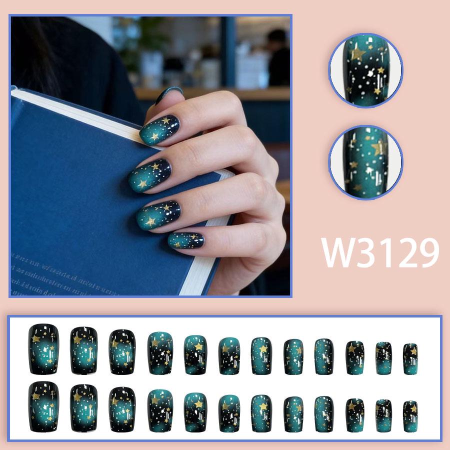 Manicure Starry Sky Meteor Nail Stickers - 24 Piece Set