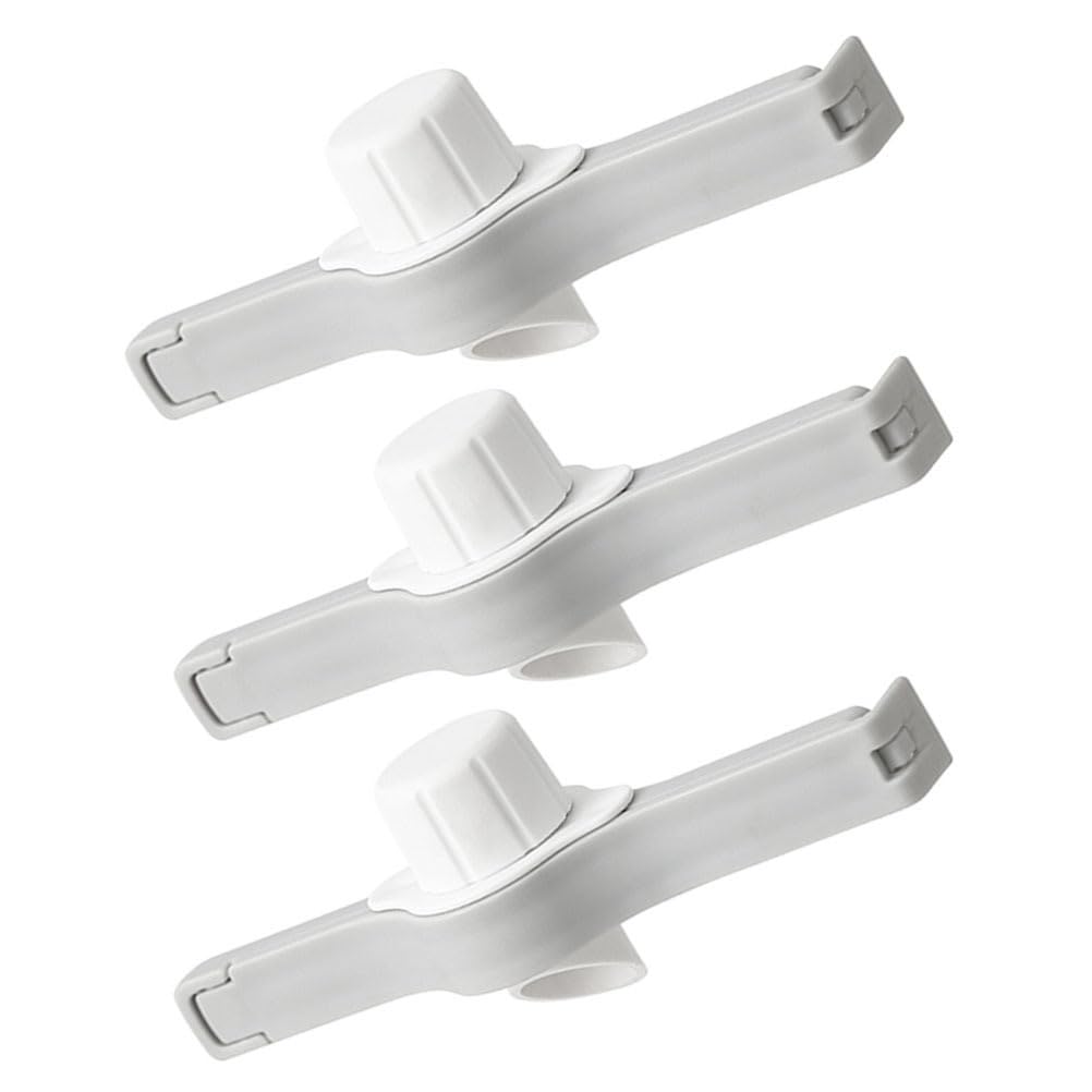 NUOLUX Food Storage Sealing Clamps, Set of 3, Snack Sealing Clips with Spout, Food Bag Sealing Clips, Lightweight Fresh Keeper, 13 x 1.5 x 3 cm