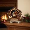Stabile Futterkrippe Kunst Krippenszene Holz Tischdekoration, Weihnachten Heilige Familie Figur Dekoration, Dekorative Ornamente für Eingang Religiöse Weihnachten