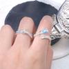 Small Fresh Sea Blue Enamel Dripping Oil Flower Butterfly Opening Ring Niche Light Luxury High-End Ring