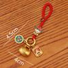 Gold Sand Zakiram Pendant: Wealth-Attracting Fortune Bag Keyring—Peace, Joy & Happiness Accessory