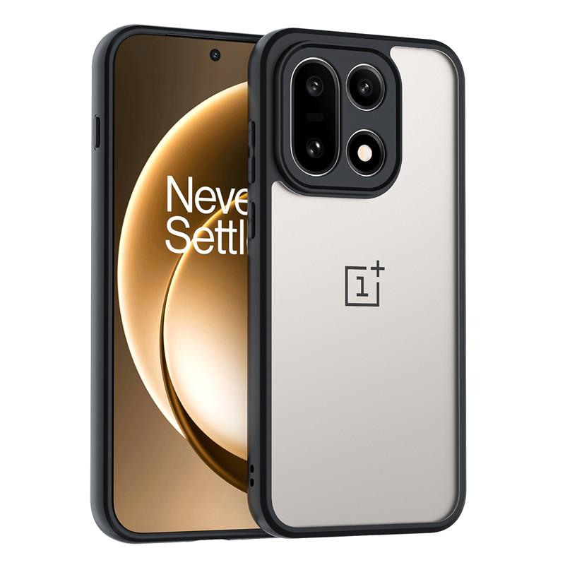 Чехол для OnePlus 15 Чехол-бампер для OnePlus 15 Роскошный Прозрачный ПК + ТПУ Силикон Ударопрочный Защитный чехол для телефона для OnePlus 15 OnePlus 15 чёрный