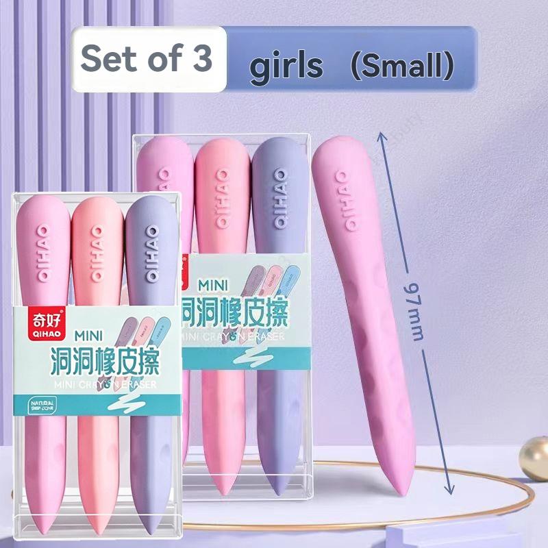 3/6 PCS Hole Eraser for Primary School Students No Dregs No Crumbs Clean Eraser Pen Image Skin Oversize Art Pose cute stationery