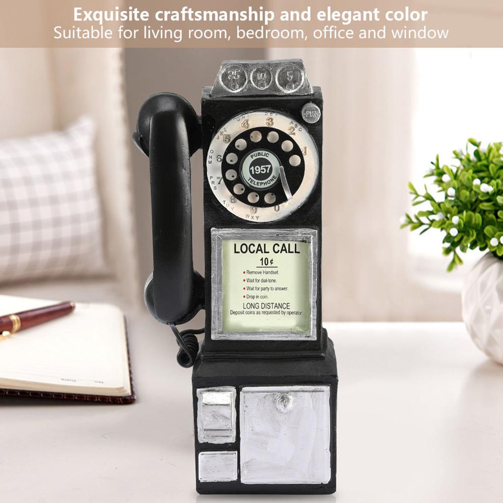 Retro European Style Telephone Model Decor Home Resin Craft Window Photography Props Decoration