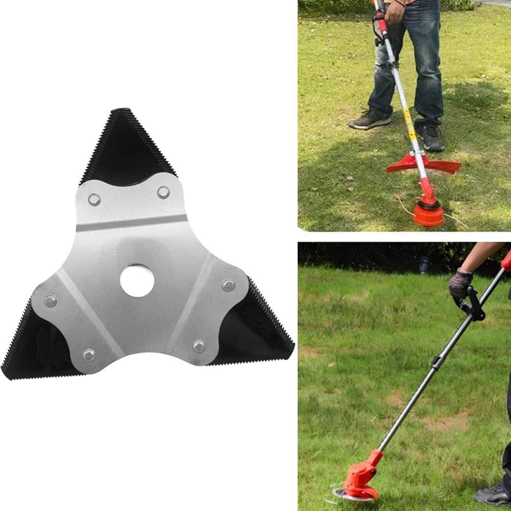 230mm 3Teeth Manganese Steel Lawn Mower Trimmer Blade Brush Cutter Manganese Steel Garden Lawn Mower Tool Parts