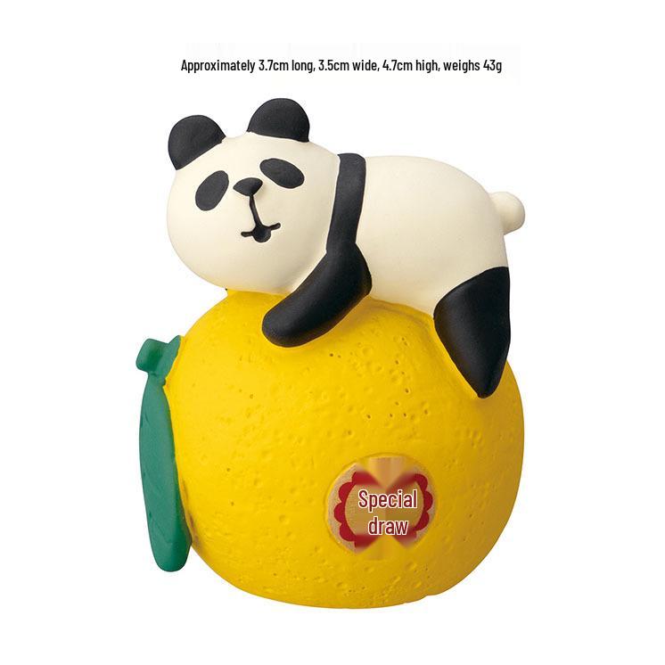 Lemon Yuzu Cat Ornament: Trendy Japanese ZAKKA Resin DIY Blind Box Decoration