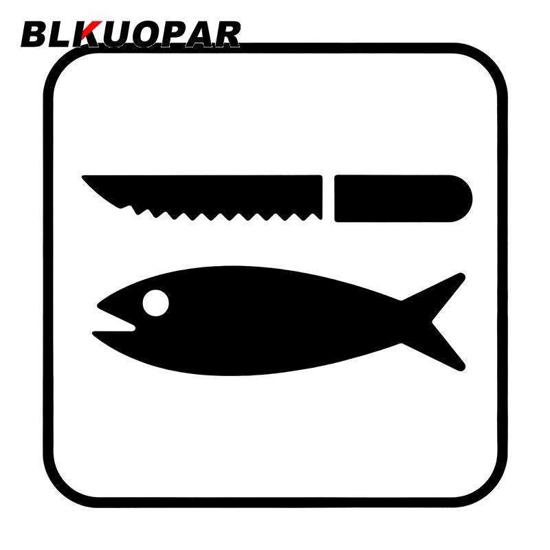 BLKUOPAR Fish Food Seafood Knife And Fork Icon Car Stickers Personality Waterproof Decals Trunk Helmet Motorcycle Accessories