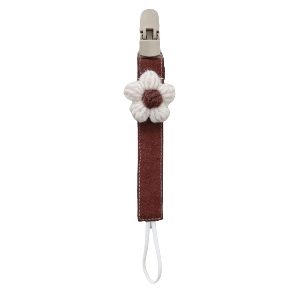 Cute Flower Dummy Nipple Holder Plastic Embroidery Pacifier Clips Baby Pacifier Chain Newborn