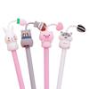 4pcs Cartoon Cute Pet Neutral Pen Scissors Hamster Cat Pig Rabbit Animal Pen School Student Stationery Writing Grip Biros