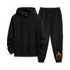 SHOREKEEPER Sweatshirt Hoodie und Hose Warme Baumwolle Plus Locker und Einfarbig Laufsporthose 12,4 oz. Set, Fleecegefüttert, Jogginghose, Größen, Passform,