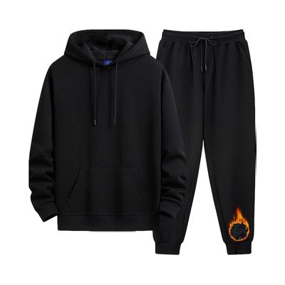 SHOREKEEPER Bluza z kapturem i spodnie Ciepła bawełna Plus Luźne i jednolite Spodnie sportowe do biegania 12,4 uncji. Zestaw, Wyściełany polarem, Spodnie dresowe, Rozmiary, Krój,
