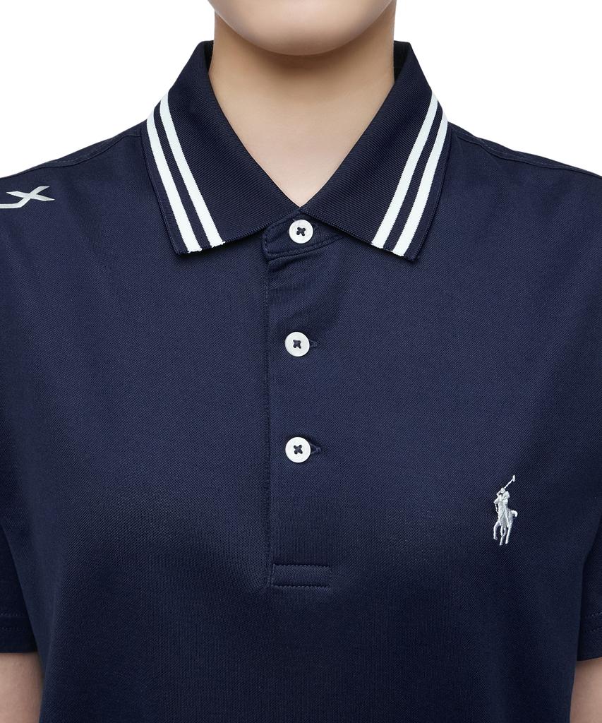 Pollolalpeulolengolpeu Custom Slim Fit Performance Polo Shirt - Navy