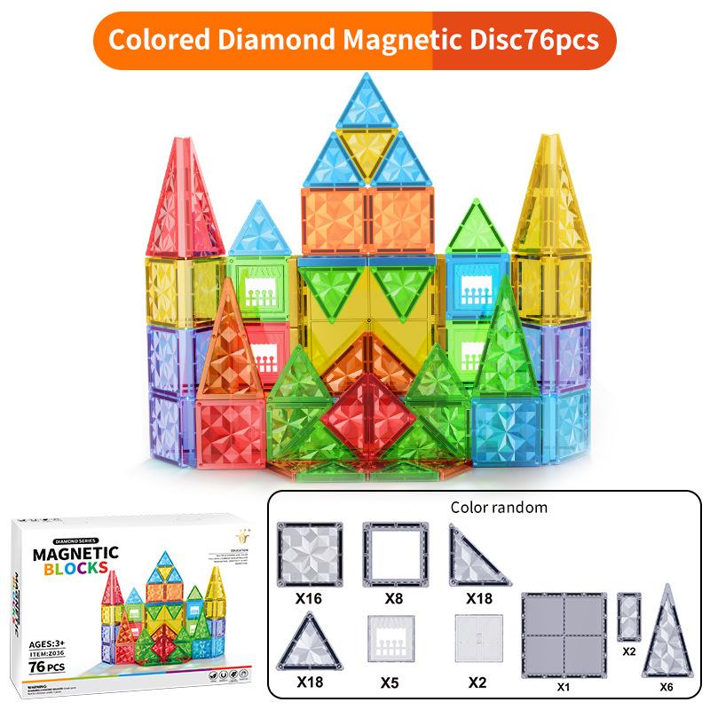 Color Window Drill Surface Color Large Magnetic Sheet Building Block Children'S Magnet Puzzle Toy Assembly Puzzle Magnetic Sheet