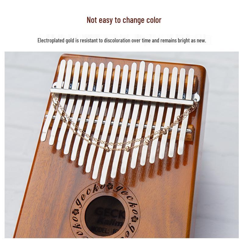 GECKO Thumb Piano Kalimba with Magnetic Sand Chain, 17-Key Tremolo Finger Piano Accessories.