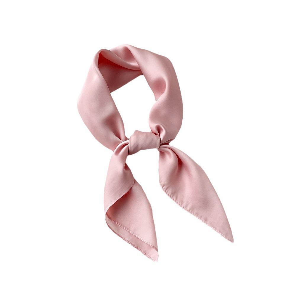Solid Color 70 Small Square Scarf Monochrome Scarf Sunscreen Tied Hair Thin Monochrome Silk Scarf With Simple Temperament