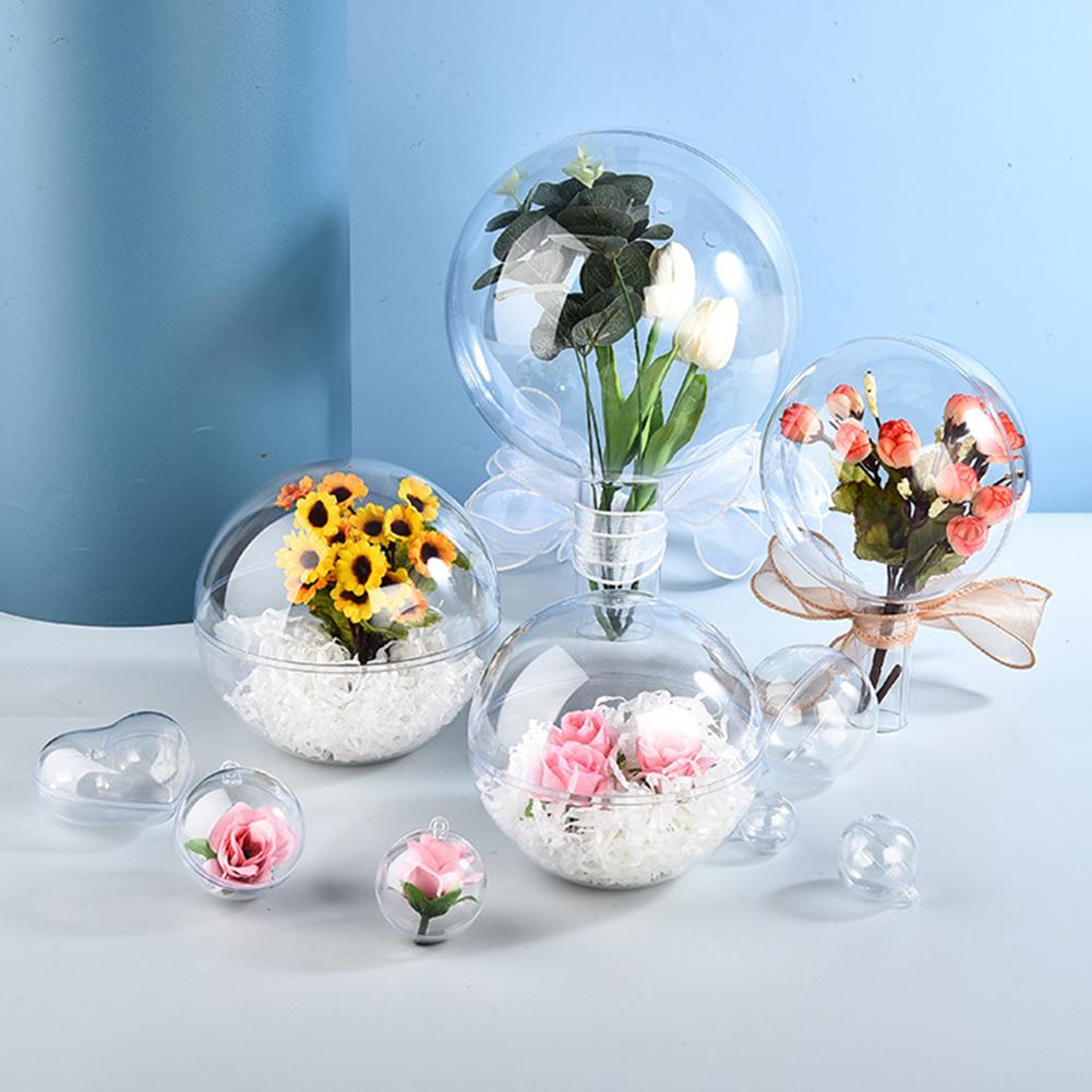 Weihnachten Klare Befüllbare Ornamente Kugel Rund Transparente Kugel Ornamente Dekorative Festival-Thema für Weihnachtsbaumschmuck