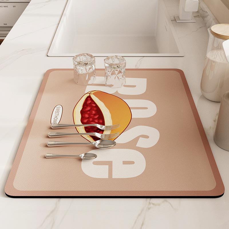 Technical fabrics Leave-in dining table mat Kitchen drain mat Water absorption quick drying Countertop mat Dish drying mat Non-slip