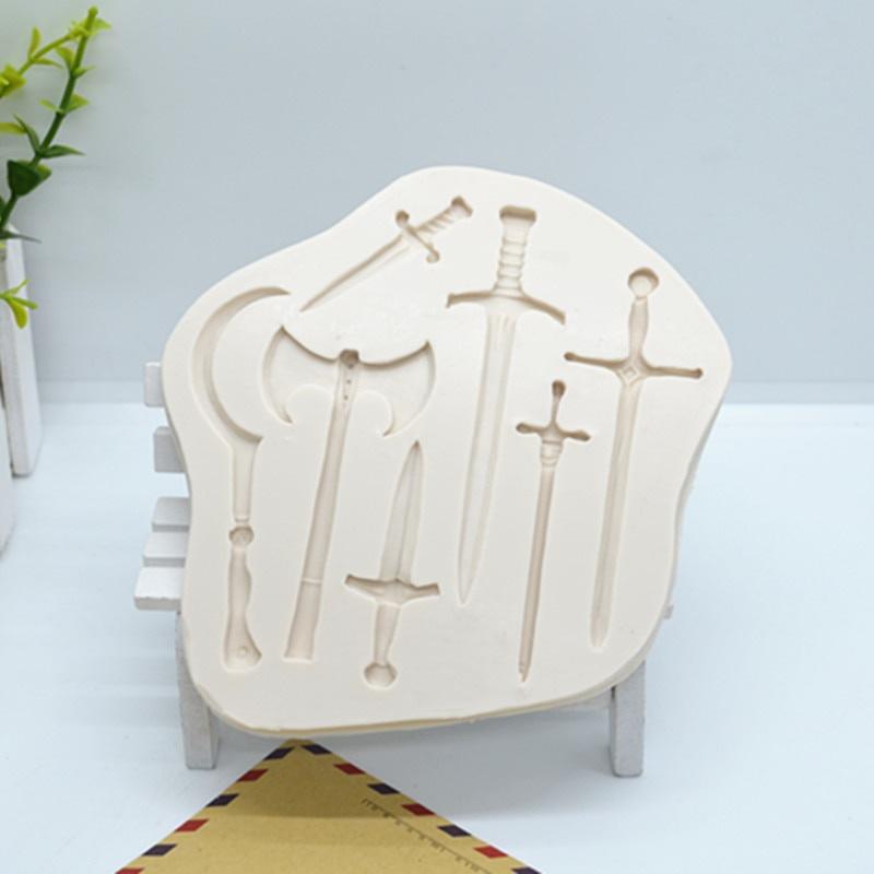 

1pc Knight Sword Cake Silicone Mold Fondant Lace Birthday Decorating Tools Chocolate Gumpaste