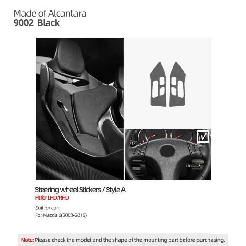 Betterhumz For Mazda 6 2003-2015 Made of Alcantara Auto Steering Wheel Panel Button Trim Sticker Tuning Car Interior Accessories
